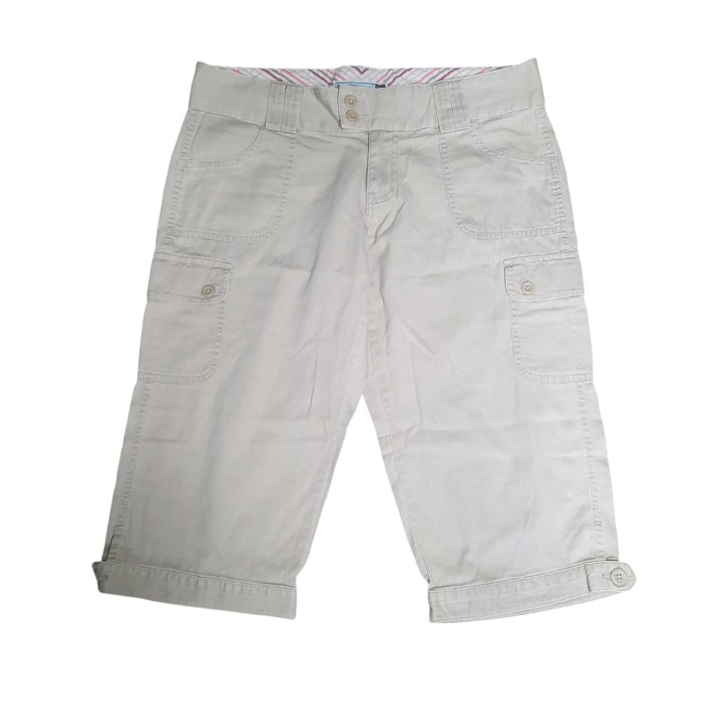 Old Navy Vintage Y2K Ultra Low Waist Khaki Cargi Capris Size 10